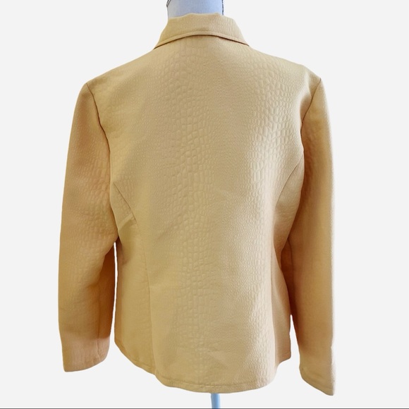 Tara Ryan Butter Yellow Button Front Cocktail Jacket L - Picture 5 of 8